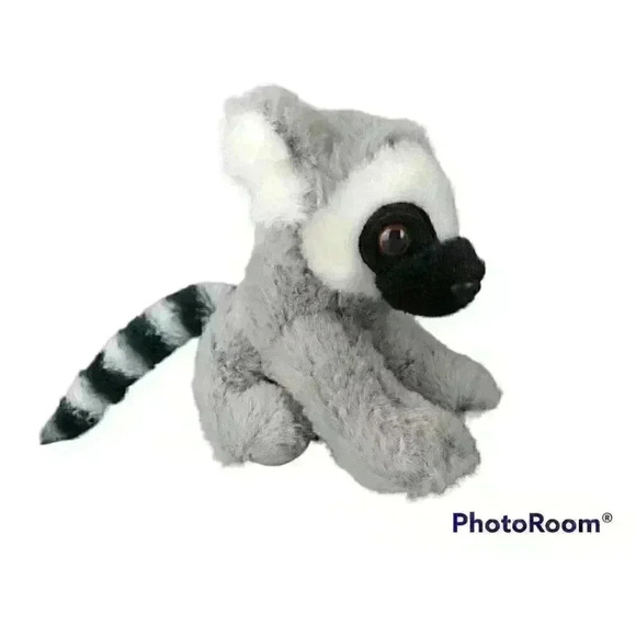 The Petting Zoo Ring Tailed Lemur 11" Stuffed Animal Plush Soft Toy Black Gray - Picture 1 of 10